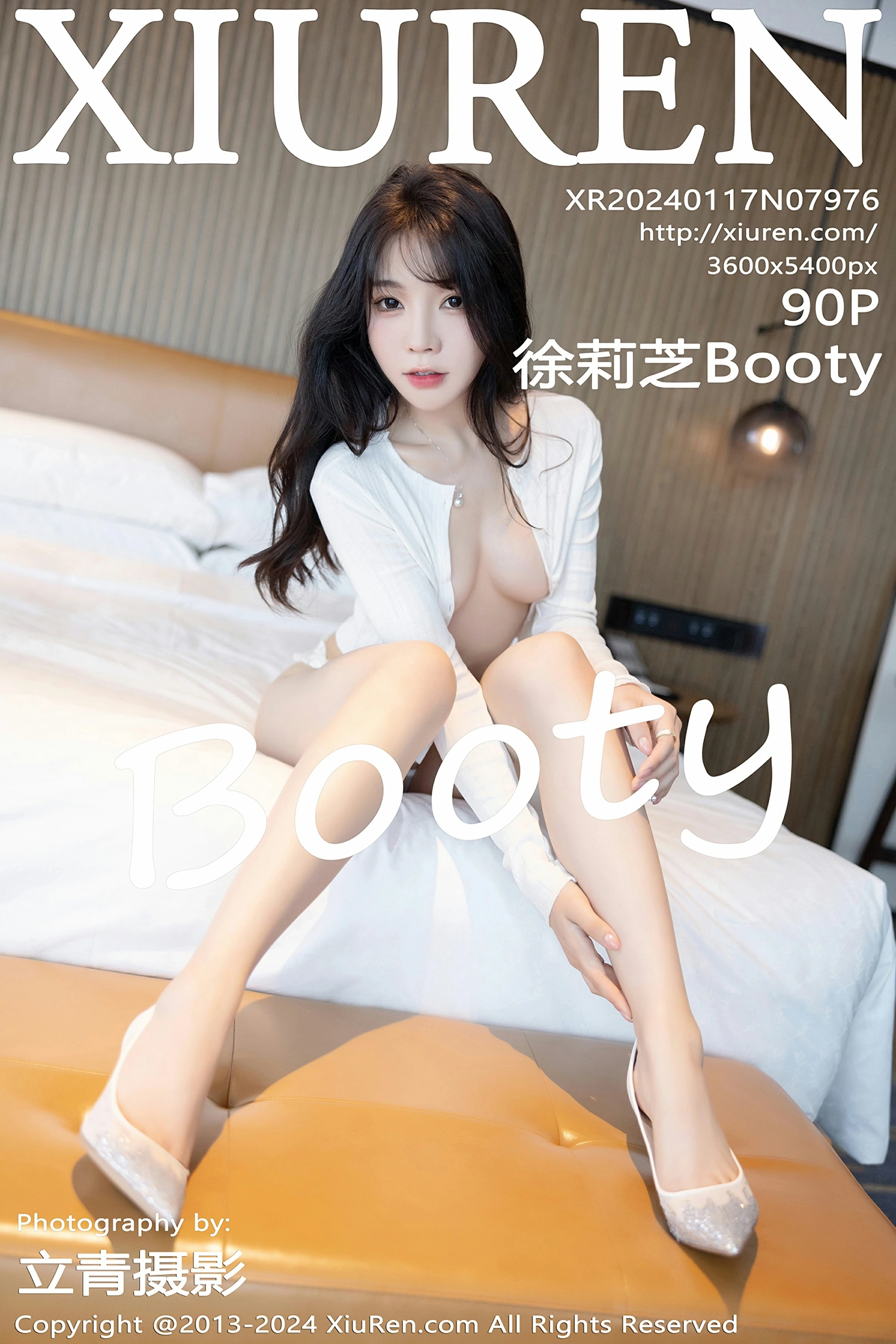 [XiuRen秀人网] 2024.01.17 No.7976 徐莉芝Booty 白色蕾丝内衣 原色丝袜 性感写真 [90+1P]